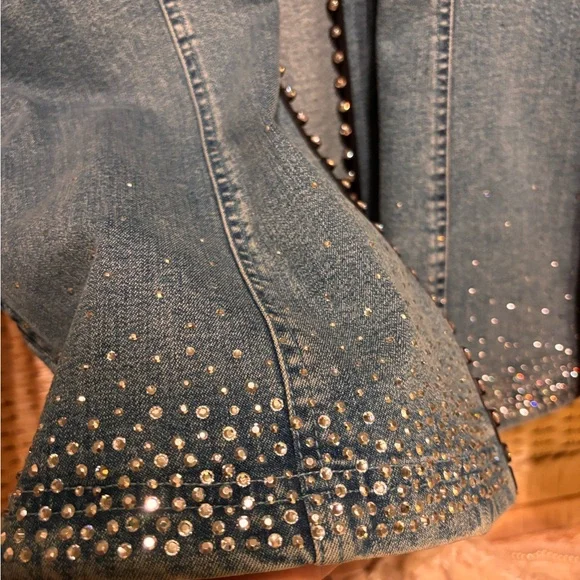 Christine Alexander Blue Denim Jacket with Stud and Crystal Trim - Picture 5 of 5